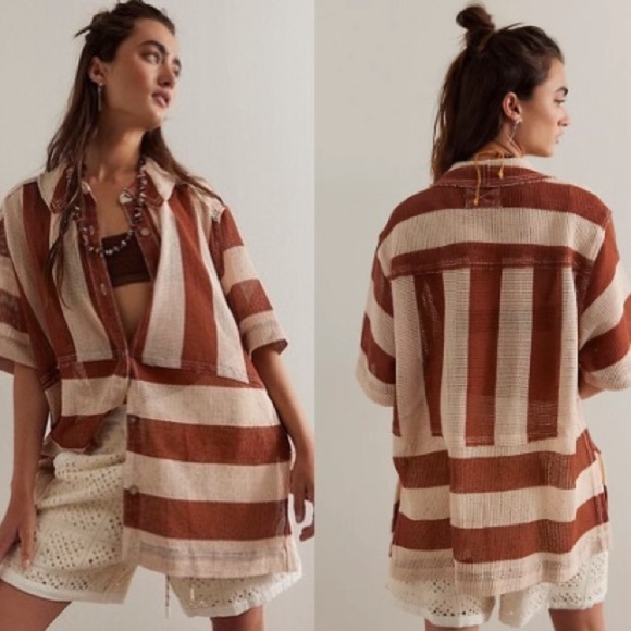 Free People We The Free Del Mar Cabana Shirt - Picture 1 of 5